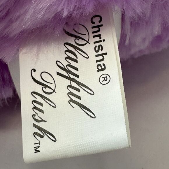 Chrisha Playful Plush, 12" Purple Stuffed Bunny Rabbit w/Carrot 2009 CLEAN - Picture 3 of 11